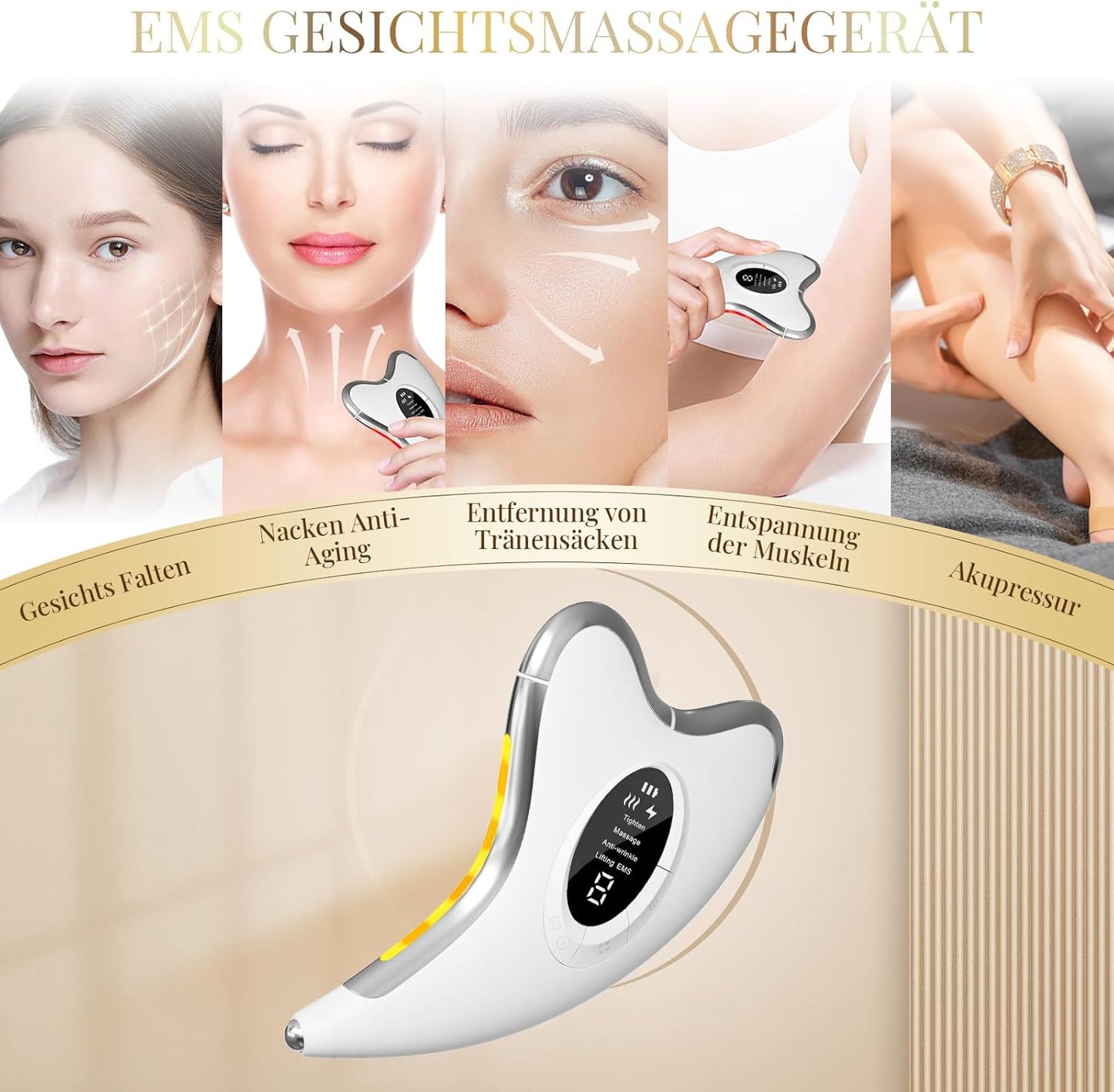 GloviaPro™ | 4-in-1 Elektrisches Gua Sha für Facelifting & Straffung