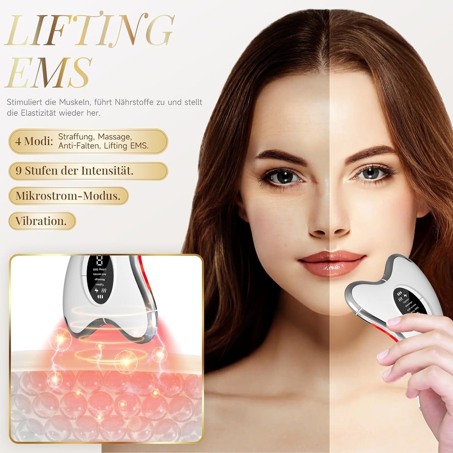 GloviaPro™ | 4-in-1 Elektrisches Gua Sha für Facelifting & Straffung